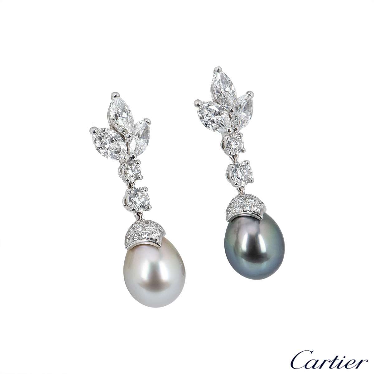 cartier black pearl earrings